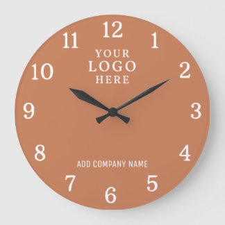 Firmenname Geschäftslogo Terrakotta Große Wanduhr