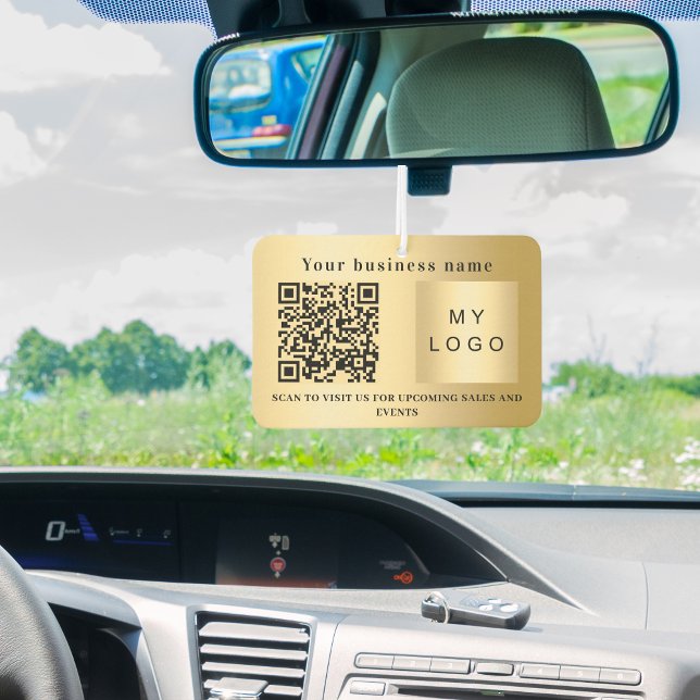 Firmenname Gold Logo qr Code Autolufterfrischer (Von Creator hochgeladen)