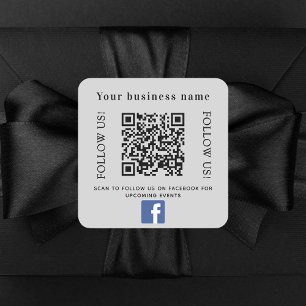 Firmenname grau qr Code Facebook Quadratischer Aufkleber