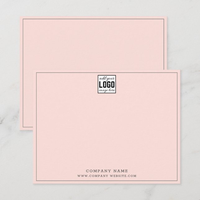 Firmenname Graue Linie Rosa Mitteilungskarte (Vorne/Hinten)