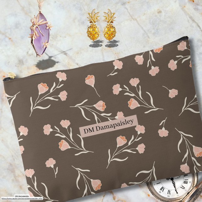 Firmenname Klasse Blütenrosa Kakaobräune Zubehörtasche (Von Creator hochgeladen)