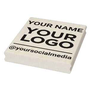 Firmenname Logo Social Media Moderne große Gummistempel