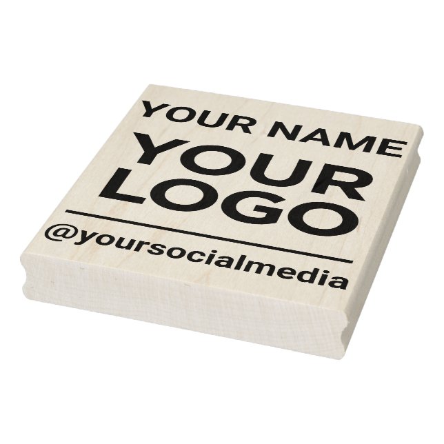 Firmenname Logo Social Media Moderne große Gummistempel (Stempel)