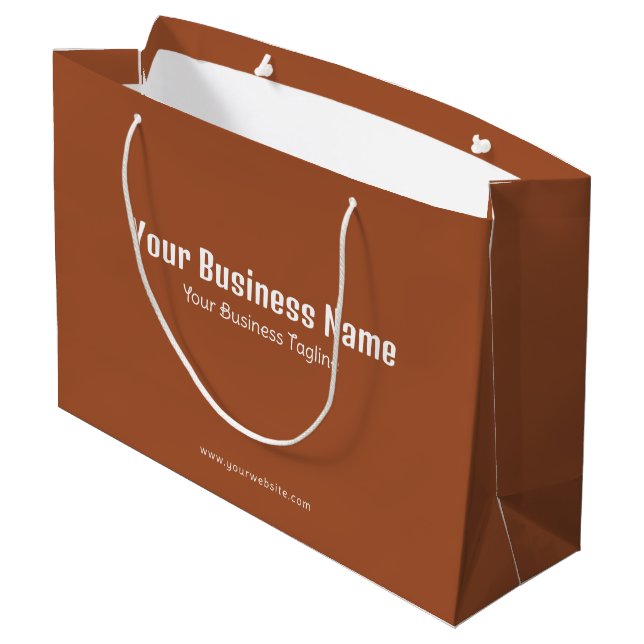 Firmenname Moderner Minimaler Name Siena Braune Vo Große Geschenktüte (Rückseite Schrägansicht)