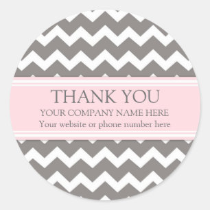 Firmenname Pink Gray Zickzack Runder Aufkleber