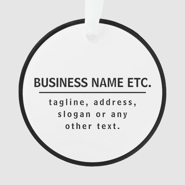 Firmenname & Slogan/anderer Text | Schwarz/Weiß Ornament (Vorderseite)