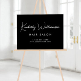 Firmenname Stilvolle Signatur-Script schwarz Acrylschild