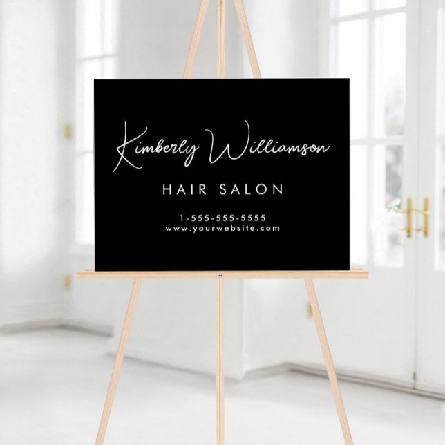 Firmenname Stilvolle Signatur-Script schwarz Acrylschild (Business Name Stylish Signature Script Black Acrylic Sign)