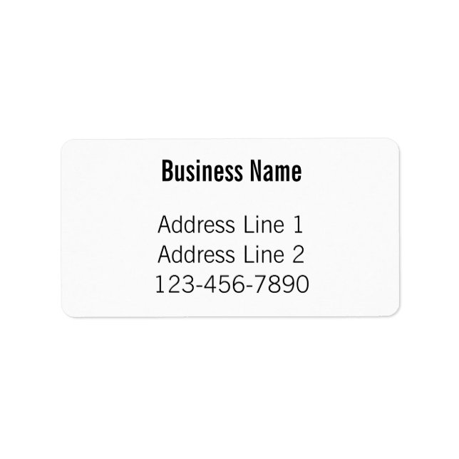 Firmenname Telefonnummer Weiße Rücksendeadresse Adressaufkleber (Vorne)