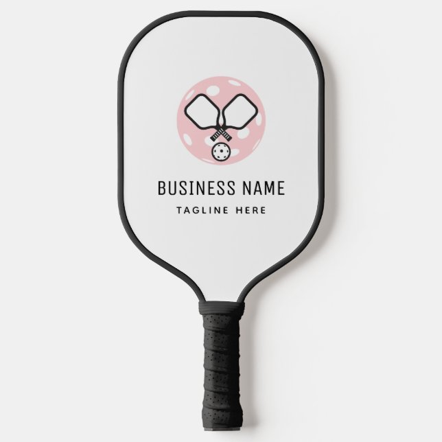 Firmenname und eigener Text für Rosa Picklebal Pickleball Schläger (Vorderseite)