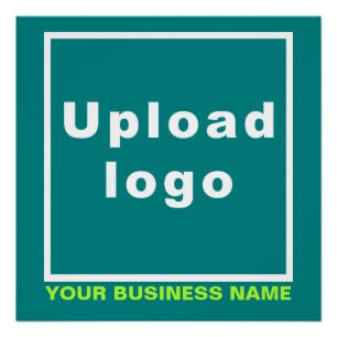 Firmenname und Logo auf Aquamarinem Green Square G Poster