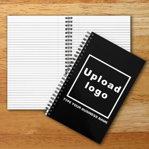 Firmenname und Logo auf Black Spiral Notebook Notizbuch