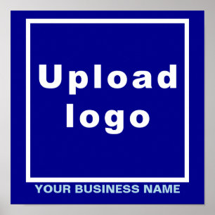 Firmenname und Logo auf Blue Square Poster