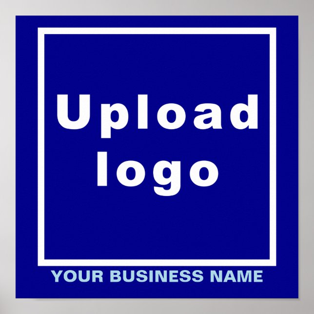 Firmenname und Logo auf Blue Square Poster (Vorne)