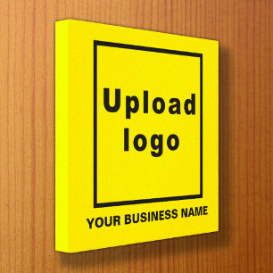 Firmenname und Logo auf dem Gelben Platz Leinwanddruck