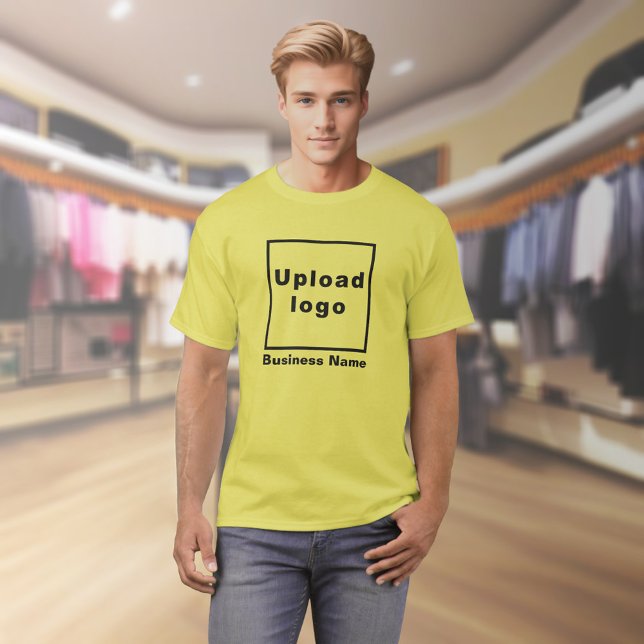 Firmenname und Logo auf dem Gelben T - Shirt (Yellow t-shirt with your business name and logo on model)