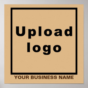 Firmenname und Logo auf dem hellbraunen Platz Poster