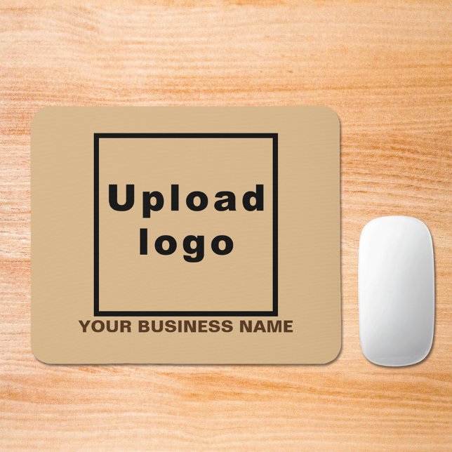 Firmenname und Logo auf der hellbraunen Mauspad (Build brand name awareness. Your business name and logo on light brown mousepad.)
