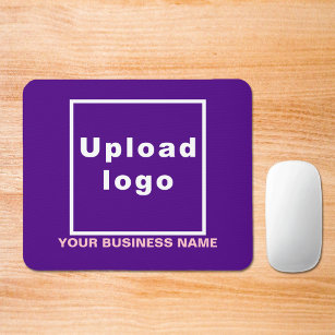 Firmenname und Logo auf der Lila Maus Mousepad