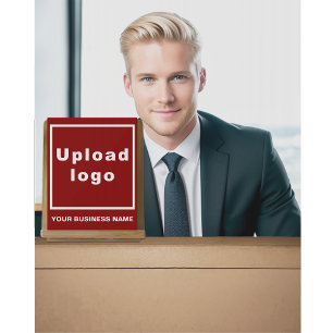 Firmenname und Logo auf der Red Acrylic-Signatur Acrylschild