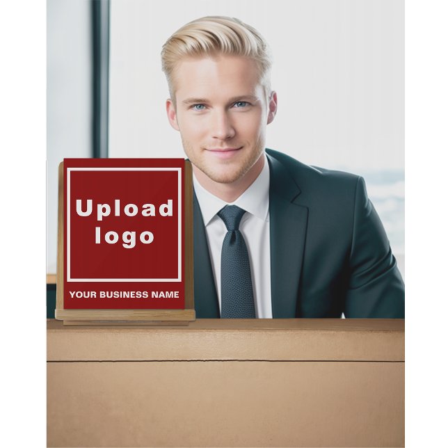 Firmenname und Logo auf der Red Acrylic-Signatur Acrylschild (Red acrylic sign with your business name and logo)