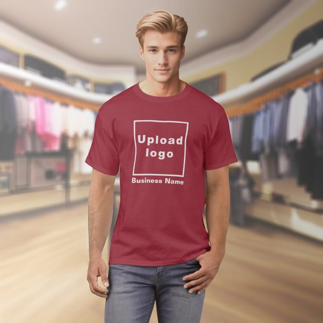 Firmenname und Logo auf Maroon T - Shirt (Maroon t-shirt with your business name and logo on model)