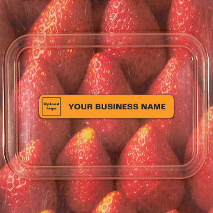 Firmenname und Logo auf Orange Color Slim Etiketten