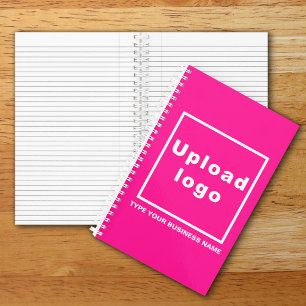 Firmenname und Logo auf Pink Spiral Notebook Notizbuch
