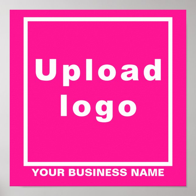 Firmenname und Logo auf Pink Square Poster (Vorne)