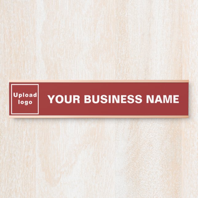 Firmenname und Logo auf Red Long Hanging Türschild (Vorderseite )