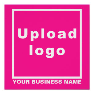 Firmenname und Logo auf rosa Square Glossy Poster