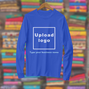 Firmenname und Logo auf Royal Blue Long Sleeve T-Shirt