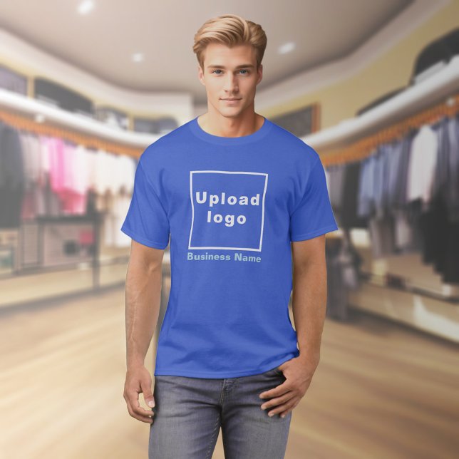Firmenname und Logo auf Royal Blue T - Shirt (Royal blue t-shirt with your business name and logo on model)