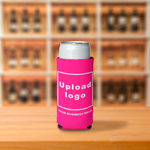 Firmenname und Logo auf Seltzer können Cooler rosa Selters Dosenkühler