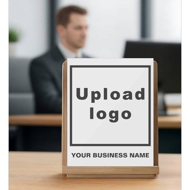 Firmenname und Logo auf weißem Acrylzeichen Acrylschild (White acrylic sign with your business name and logo)