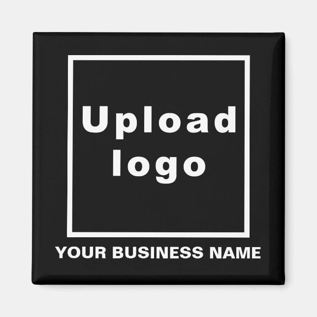 Firmenname und Logo Black Square Magnet (Vorne)