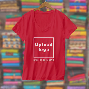 Firmenname und Logo für Frauen V-Neck Roter T - Sh T-Shirt