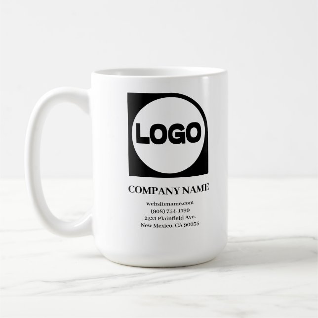 Firmenname und Logo für kundenspezifische Unterneh Kaffeetasse (Links)
