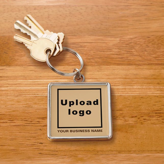 Firmenname und Logo, hellbraun Platz Premium Schlüsselanhänger (Von Creator hochgeladen)