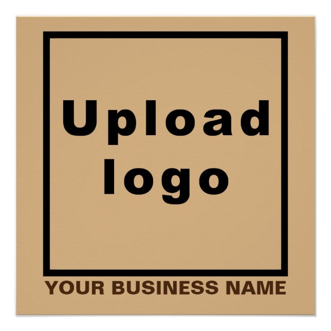 Firmenname und Logo, hellbraunes Quadrat Poster (Vorderseite)