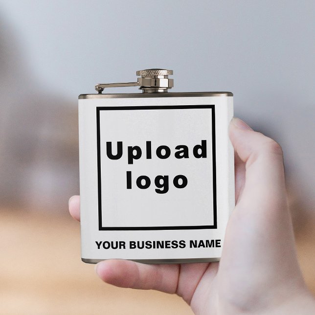 Firmenname und Logo in der Vinyl Wrapped Flask Flachmann (Your business name and logo on vinyl wrapped flask.)
