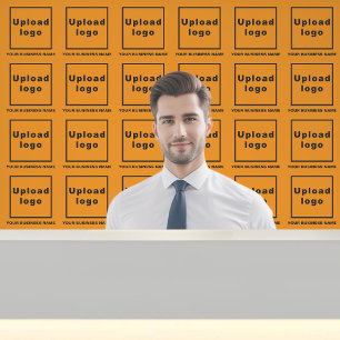 Firmenname und Logo in Orange Color Tapete