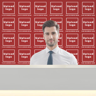 Firmenname und Logo in Rot Tapete
