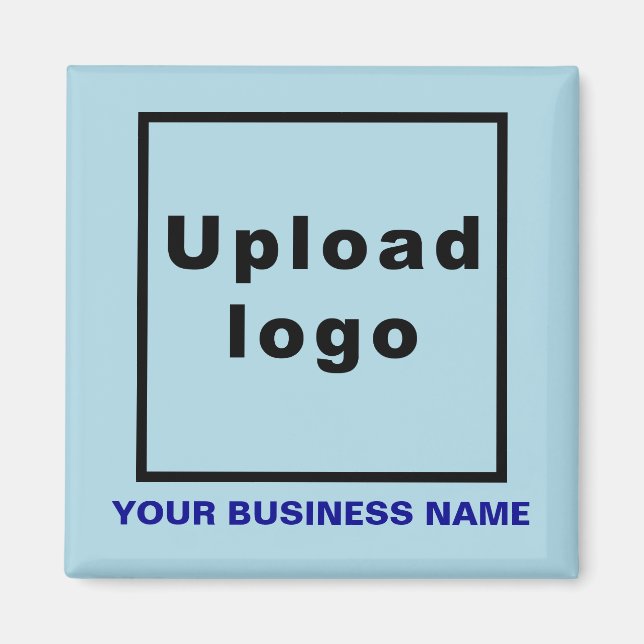 Firmenname und Logo Light Blue Square Magnet (Vorne)