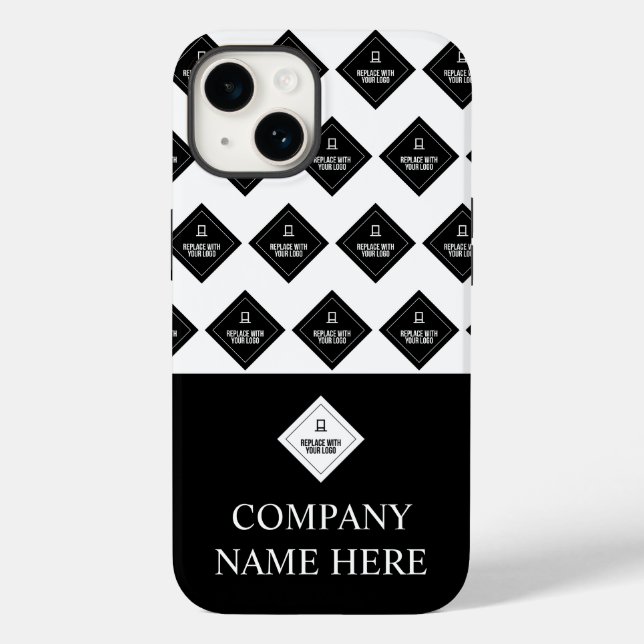 Firmenname und Logo-Muster Case-Mate iPhone 14 Hülle (Rückseite)