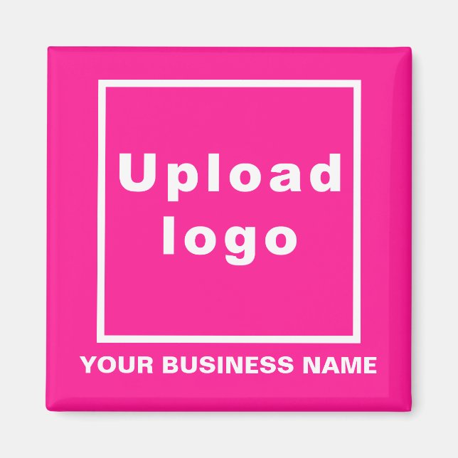Firmenname und Logo Pink Square Magnet (Vorne)