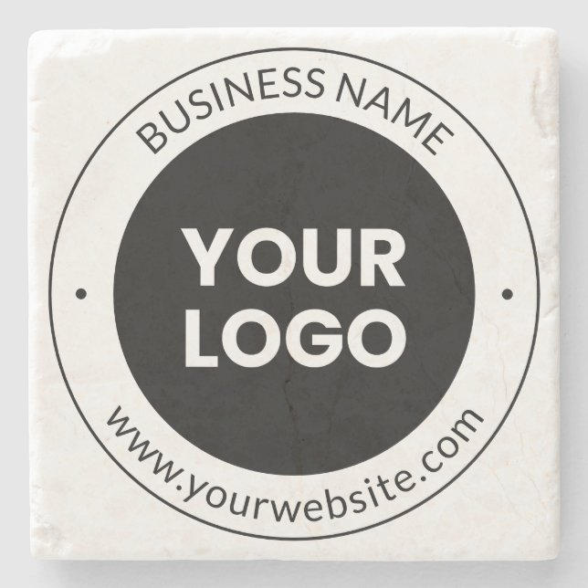 Firmenname & Website oder Slogan, vielen Dank etc. Steinuntersetzer (Vorderseite)