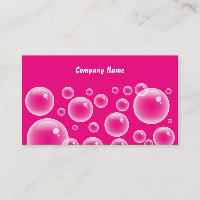 Firmennamen Pink Bubbles, Company Visitenkarte (Vorderseite)