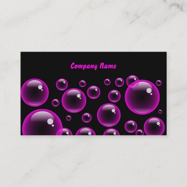 Firmennamen Pink Bubbles, Company Visitenkarte (Vorderseite)
