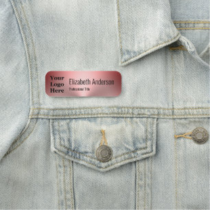 Firmenrosa-Messingmetall sehen Sie Ihren Logo-Tite Namensschild